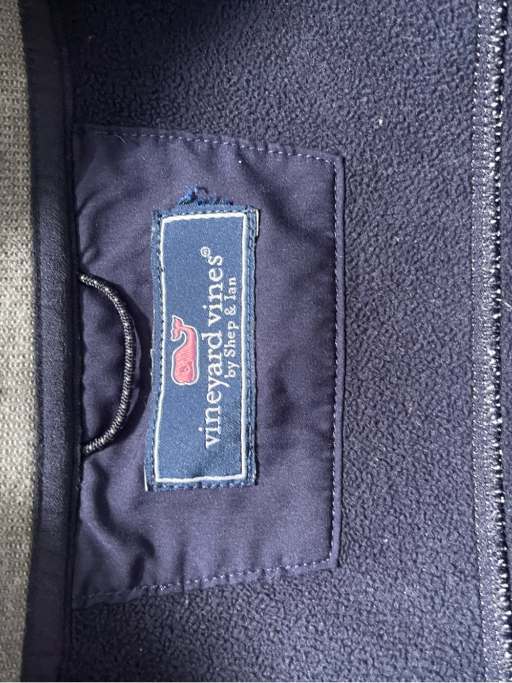 Vineyard Vines Gray Fleece Vest with Navy Trim - Picture 3 of 3